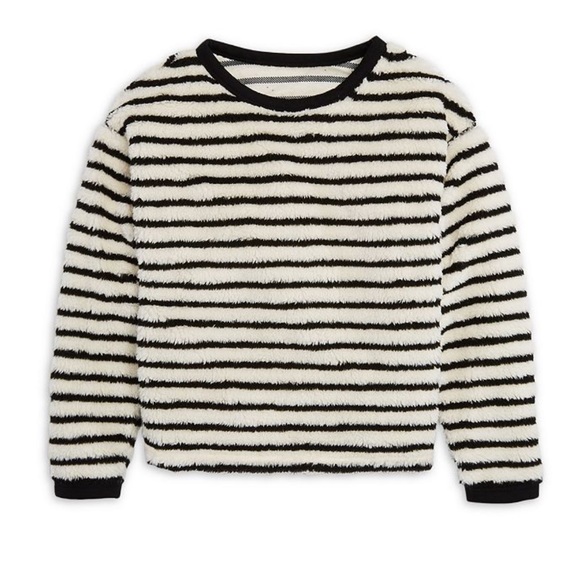 Chelsea & Violet sweater girls size small fleece cream black sweatshirt top - Picture 1 of 5